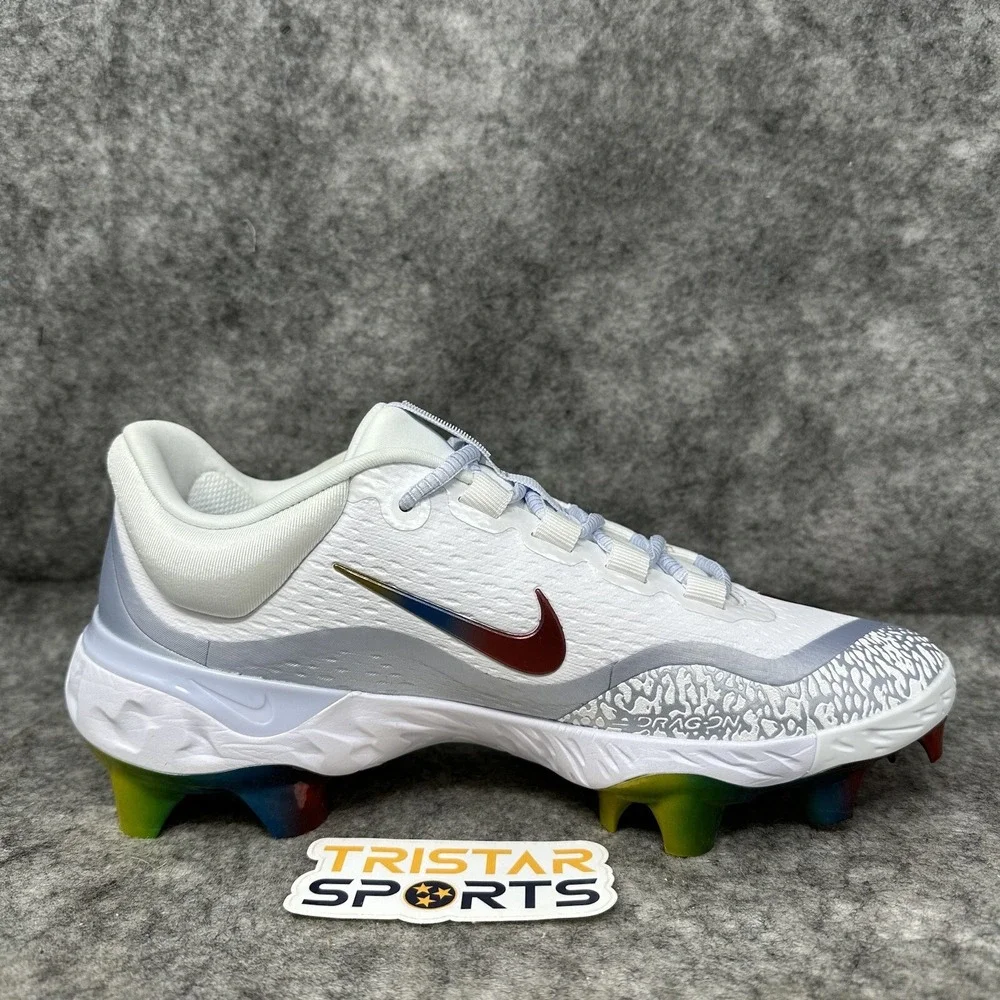 Nike Alpha Huarache Elite 4 Low MCS Baseball Cleats Mens 13 Rainbow FQ7724-106